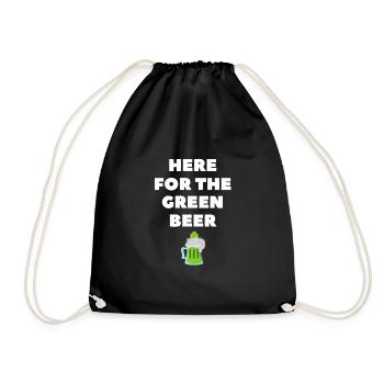 Bier Saufen Alkohol St Patricks Day Irish Geschenk - Turnbeutel - Schwarz - Vorne