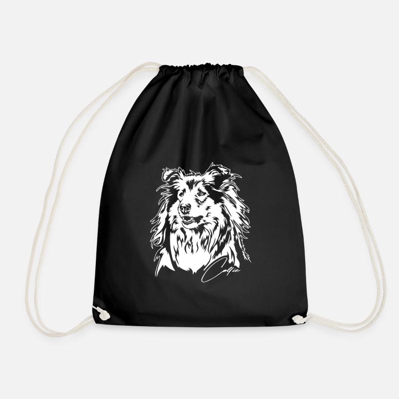 Collie Langhaar Hundeportrait Hunde Hund Wilsigns - Turnbeutel - Schwarz