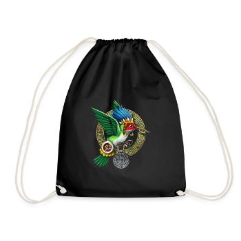 Aztec Hummingbird - Drawstring Bag - black - Front
