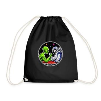 Außerirdischer Astronaut Armdrücken - Turnbeutel - Schwarz - Vorne