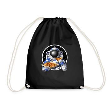 Weltraumastronaut isst Pizza - Turnbeutel - Schwarz - Vorne