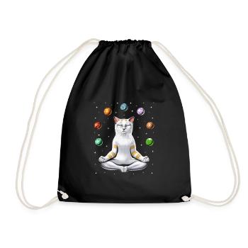 Cat Meditation Yoga - Drawstring Bag - black - Front