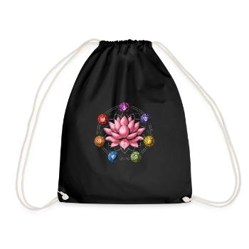 Zen-Lotus-Chakra-Symbole - Turnbeutel - Schwarz - Vorne