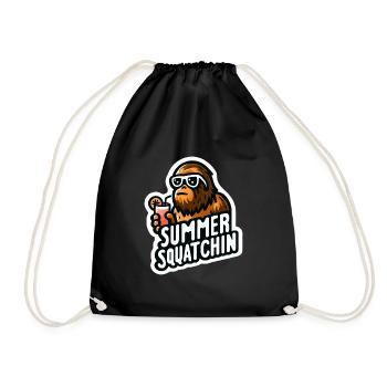 Summer Squatchin: Cool Bigfoot with Drink - Drawstring Bag - black - Front