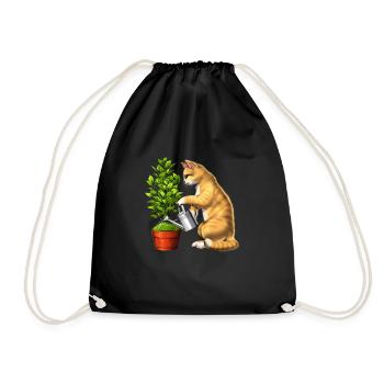 Plantes d’arrosage pour chats - Sac de sport léger - noir - Devant