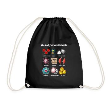 Biology Cells - Drawstring Bag - black - Front