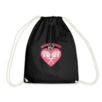 Hobby Horse Girl - Équitation - Cadeau - Sac de sport léger - noir - Devant