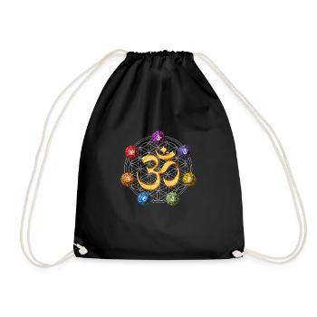 Symboles du chakra du yoga - Sac de sport léger - noir - Devant