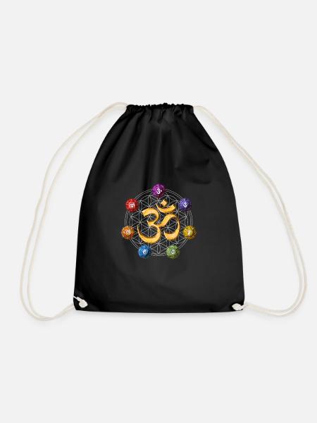 Yoga Chakra Symbole - Turnbeutel - Schwarz