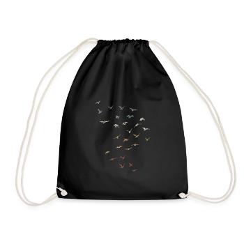 Rêve d'essaim d'oiseaux rétro battant cadeau vintage - Sac de sport léger - noir - Devant
