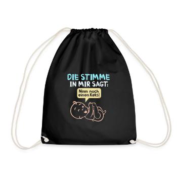 Schwangerschaft | Babybauch Geschenk - Turnbeutel - Schwarz - Vorne