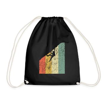 Klettern Bouldern Geschenk Climbing Bergsteigen - Drawstring Bag - black - Front