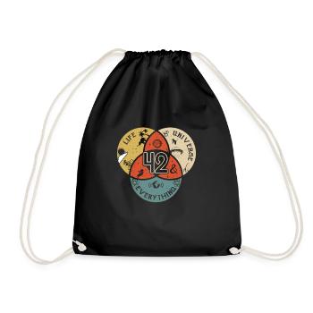 Answer Physics Mathematics Saying Universe - Drawstring Bag - black - Front