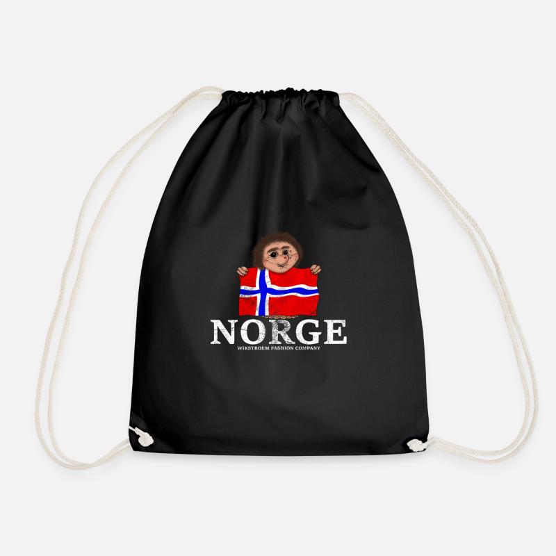 Norwegen Troll Mythen Flagge Oslo Urlaub - Turnbeutel - Schwarz