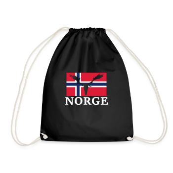 Norwegen Elch Flagge Expedition Oslo Urlaub - Turnbeutel - Schwarz - Vorne