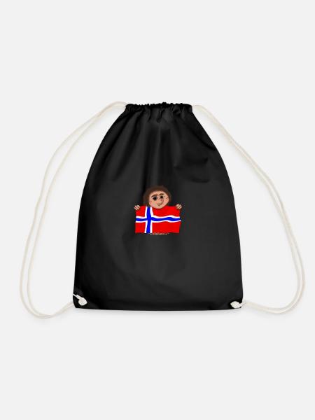 Norwegen Troll Flagge Mythen Legende Urlaub - Turnbeutel - Schwarz