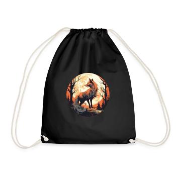 Fox Forest Moon Fable Mythical Fairy Tale - Drawstring Bag - black - Front