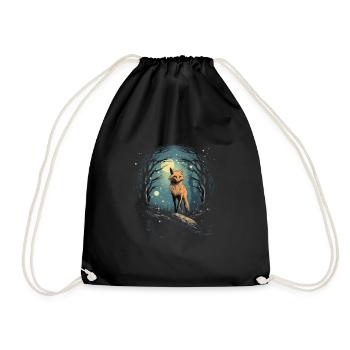 Fox Forest Moon Fable Mythical Fairy Tale - Drawstring Bag - black - Front