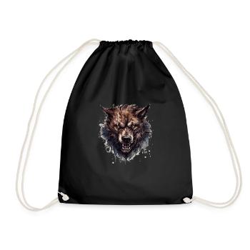 Dog Wolf Werewolf Cerberus Hellhound myth - Drawstring Bag - black - Front