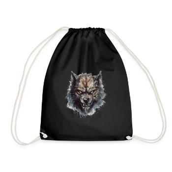 Dog Wolf Werewolf Cerberus Hellhound myth - Drawstring Bag - black - Front