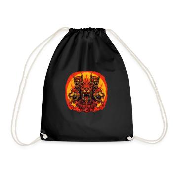 Dog Wolf Werewolf Cerberus Hellhound myth - Drawstring Bag - black - Front