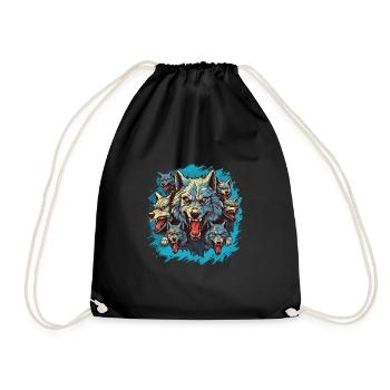Dog Wolf Werewolf Cerberus Hellhound myth - Drawstring Bag - black - Front
