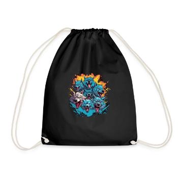 Dog Wolf Werewolf Cerberus Hellhound myth - Drawstring Bag - black - Front