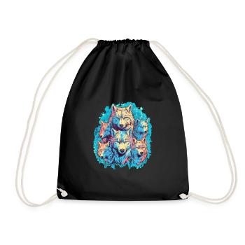Dog Wolf Werewolf Cerberus Hellhound myth - Drawstring Bag - black - Front