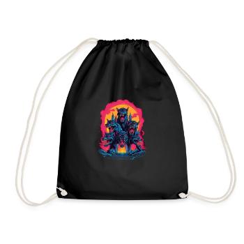 Dog Wolf Werewolf Cerberus Hellhound myth - Drawstring Bag - black - Front