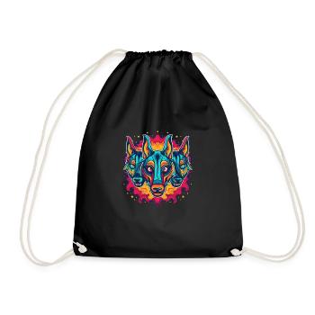 Dog Wolf Werewolf Cerberus Hellhound myth - Drawstring Bag - black - Front