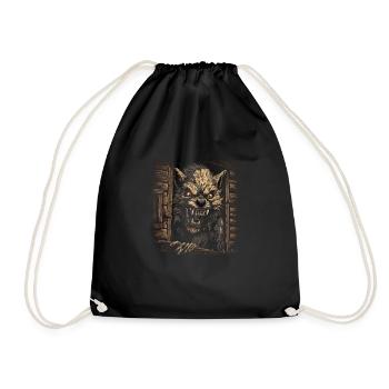 Dog Wolf Werewolf Cerberus Hellhound myth - Drawstring Bag - black - Front