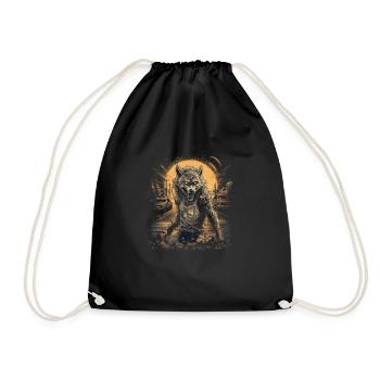 Dog Wolf Werewolf Cerberus Hellhound myth - Drawstring Bag - black - Front