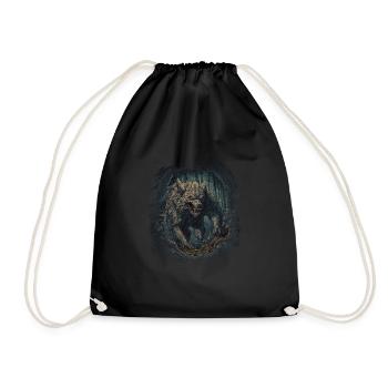 Dog Wolf Werewolf Cerberus Hellhound myth - Drawstring Bag - black - Front