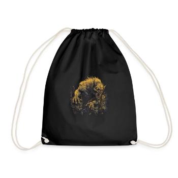 Dog Wolf Werewolf Cerberus Hellhound myth - Drawstring Bag - black - Front