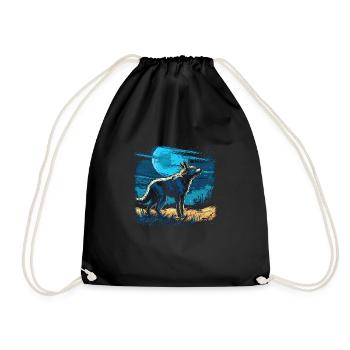 Dog Wolf Werewolf Cerberus Hellhound myth - Drawstring Bag - black - Front
