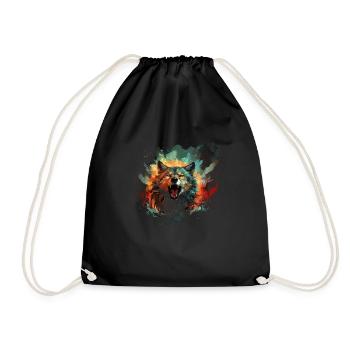 Dog Wolf Werewolf Cerberus Hellhound myth - Drawstring Bag - black - Front