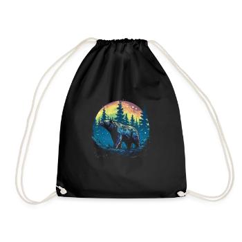 Bear Nature Environment Environmental Protection - Drawstring Bag - black - Front