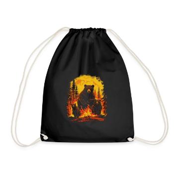 Bear Nature Environment Environmental Protection - Drawstring Bag - black - Front