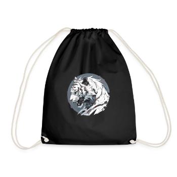 Mecha Animal : tigre, loup, renard, dinosaure, - Sac de sport léger - noir - Devant
