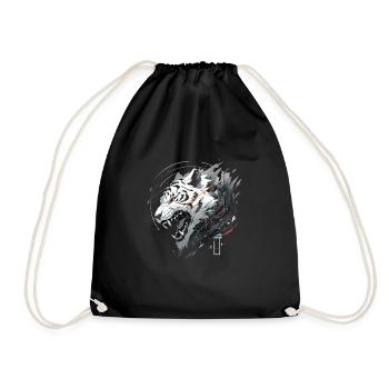 Mecha Animal : tigre, loup, renard, dinosaure, - Sac de sport léger - noir - Devant