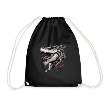 Mecha Animal : tigre, loup, renard, dinosaure, - Sac de sport léger - noir - Devant