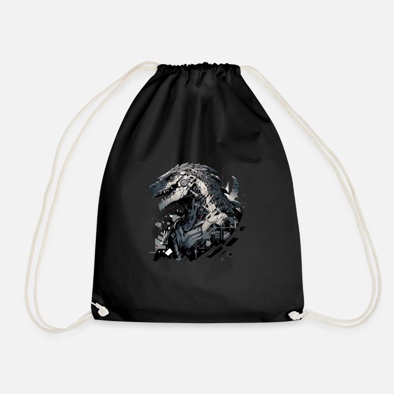 Mecha Tier Tiger Wolf Fuchs Dino Bär Cyborg - Turnbeutel - Schwarz