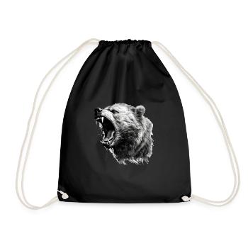 Bear Nature Environment Environmental Protection - Drawstring Bag - black - Front