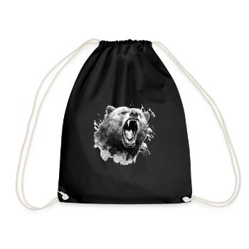 Bear Nature Environment Environmental Protection - Drawstring Bag - black - Front