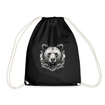 Ours, nature, environnement, protection de - Sac de sport léger - noir - Devant