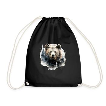 Bear Nature Environment Environmental Protection - Drawstring Bag - black - Front