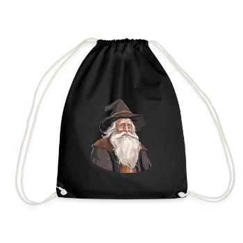 The White Wizard - Drawstring Bag - black - Front