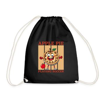 Apple pie playing football - Drawstring Bag - black - Front