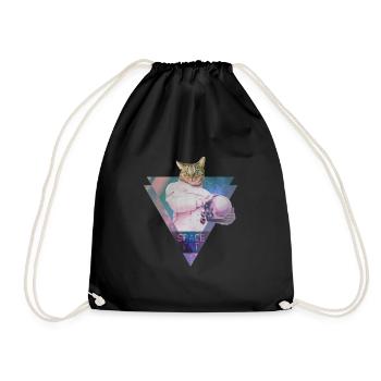 SPACE CAT - Drawstring Bag - black - Front