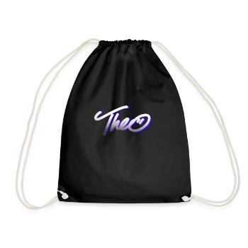 theo graffiti font - Drawstring Bag - black - Front